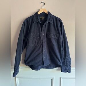 Filson Men's Navy Blue Field Flannel Shirt - Sz Large Night Blue